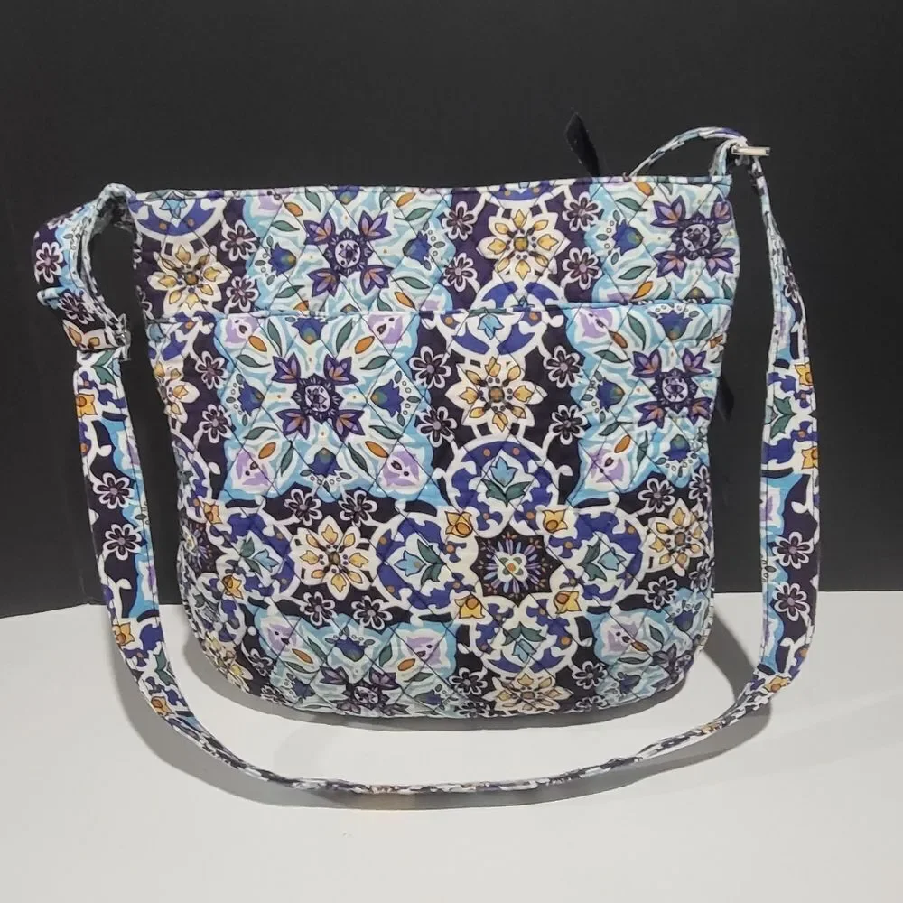 Vera Bradley Blue, Black & Purple Floral Shoulder Bag - Picture 7 of 8